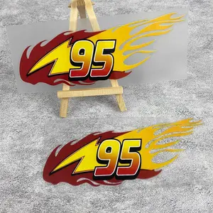 95 Fire Number Car Sticker, Waterproof Vinyl Decal, DIY Modified Vehicle Exterior Decoration Sticker for Motorcycle Fuel Tank Side Panel Car Window, Universal Car Sticker, Sticker for Cars, Car Decals, Decals for Vehicles
