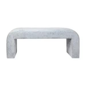 Sophia Modern Luxury Curved Upholstered Waterfall Jacquard Bench - Small