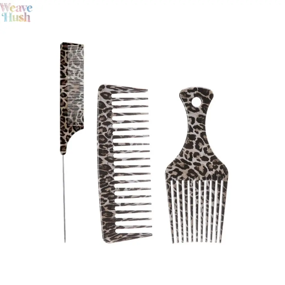 3-piece leopard print hair styling tool set, including a pointed-tail comb and hairpins; heat-free styling tools for women and girls; hair styling tools; hair care comb.