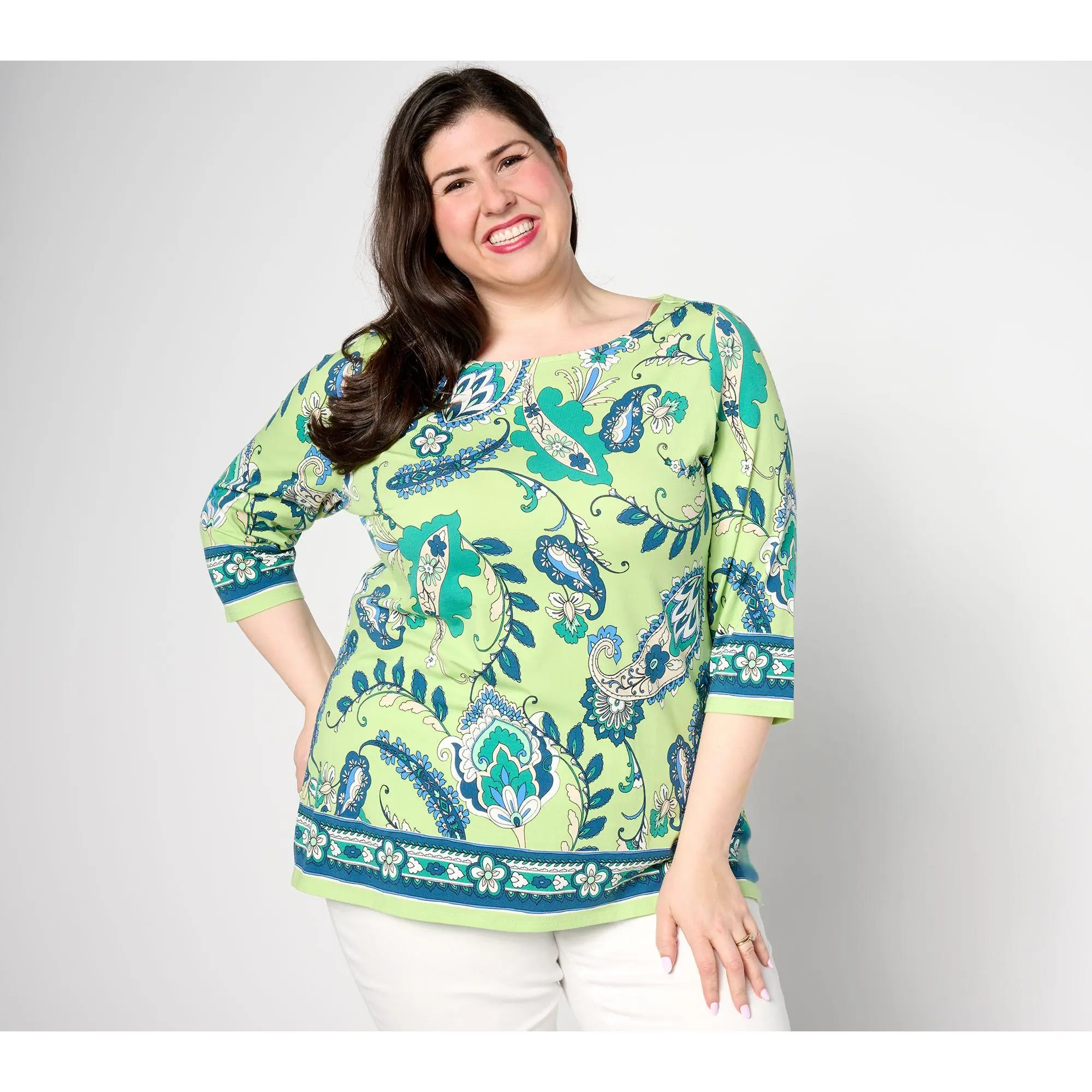 Belle by Kim Gravel TripleLuxe Knit Pretty in Paisley Top