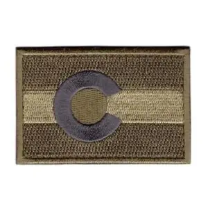 Light Green Colorado 2PC State Flag Hook Fastener Patch 3x2 Inch for Uniforms and Gear