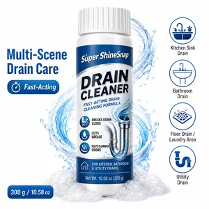 Multi-Purpose Drain Cleaner Powder Powerful Formula For Kitchen Bathroom Clogs, Breaks Down Grease, Hair Build-Up, Fast-Acting Odor Removal Drain Cleaning Solution For Household Sinks Pipes