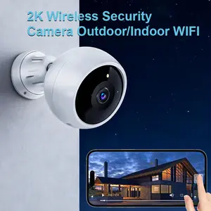 Camera Security Wireless Outdoor/Indoor, 2K Smart Garage 2.4G WiFi Cameras for Home Security   - HD Video, Night Vision, Motion Detection, Two-Way Audio, Smartphone Control Lens camara