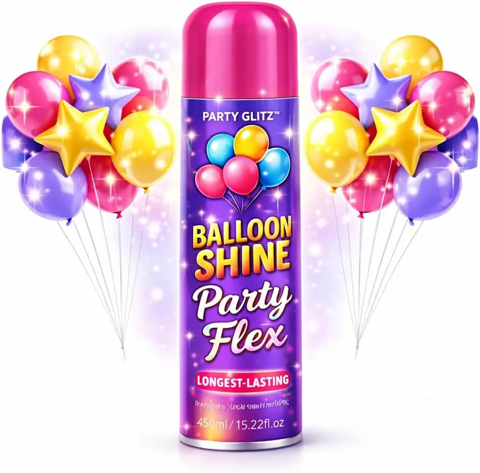 Balloon Shine Spray - 450ml High Shine Balloon Spray, Waterproof, Long-Lasting, Odorless, Instant Shiny Effect for Balloons Decorations