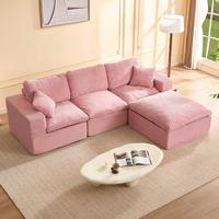 Pink-3 Seater+ 1 Ottoman - 106"L