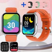 1 Bright Orange Watch+3 Band (Black+Green+Pink)