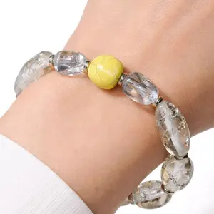 Yellow Howlite Bracelet Patience Stress & Remove Negative Energy