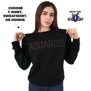 Black Zodiac Puff Print Top Unisex, Choose T-Shirt, Sweatshirt or Hoodie, Astrology Apparel