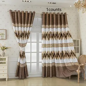 New Blackout Embroidered Curtain, Ready-To-Use for Bedroom Living Room, Easy Hole Installation, 1pc