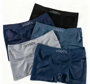 Men's 10PCS Magnetic Seamless Boxer Briefs - Ultra-Stretch, Breathable, Sweat-Wicking Sports Underwear with Natural Smooth Plain Fabric, Comfortable Daily Essential for Sports, Outdoor Activities, Seamless Briefs