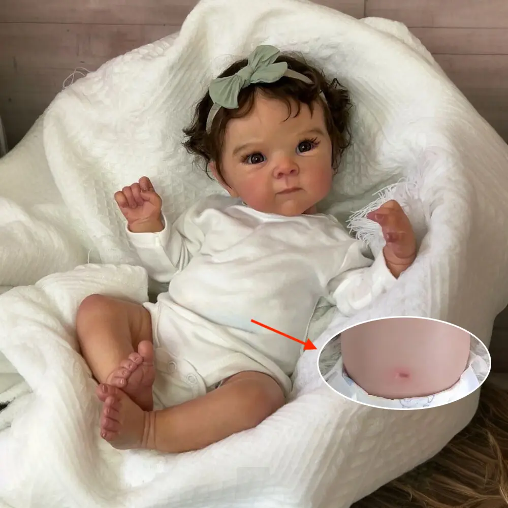 GUESSBELLY 19inch 48cm Realistic Full Vinyl Body Reborn Baby Lifelike 3D-painting Skin With Visible Veins Doll Art Bath Toy for Girls Kids Play House Birthday Gifts
