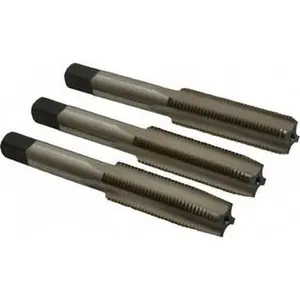 Cleveland Right Hand 3-Piece High-Speed Steel Twist Drill Tap Set, 1/2-20 UNF, 4-Flute, Bottoming Plug & Taper, Bright Finish, 3.375" OAL, Model C54741