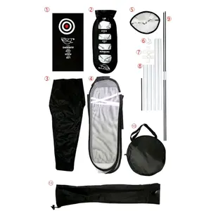 [Golf Swing Trainer] Portable Golf Swing Trainer Net | Indoor/Outdoor Practice Net with Impact Hitting Detection, Polyester, Durable Frame Design | Includes Tension Rope and Carrying Bag, Swing Accuracy Improvement