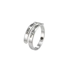 Inspirational Rings for Women - Statement Stainless Steel Spiral Wrap Twist Ring - Personalized Birthday Gifts