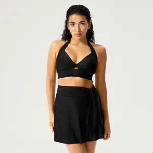 BodyTips 2-Piece Outfit Set Vest and Skirt with Tie Knot Set