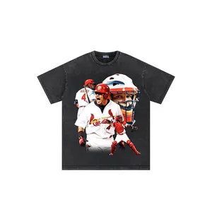 Women's Yadier Molina Streetwear T-Shirt - The Drizzled, Cotton Fabric, Short-Sleeve, Loose Fit