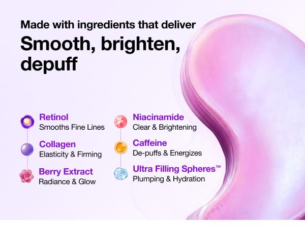 [Anua] Retinol Berry Revitalizing Eye Patch for Wrinkle and Dark Circles(60ea), 8Hour Plumping Effect in 10 Minutes, Fuller Looking & Lifted Skin, Hyal-Plumping Effect, Brightens Undereye by Antioxidant Berry Extracts, Relieves Puffiness with Caffeine