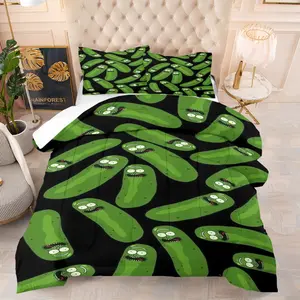 Rick and Morty Bedding Set, Soft Bedding Sets, Soft Comfortable Durable, Includes 1 Blanket and 1 or 2 Pillowcases Without Pillows, Kids and Teens Bedroom Gift