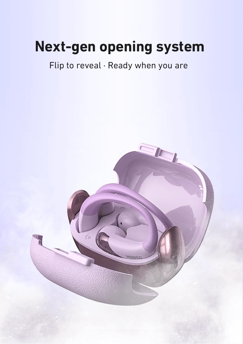 MINISO MS200 OWS Bluetooth Headset IPX5 Waterproof HIFI Sound Quality 40 Hours Battery Charging Case Built-in Microphone Long-distance Connection