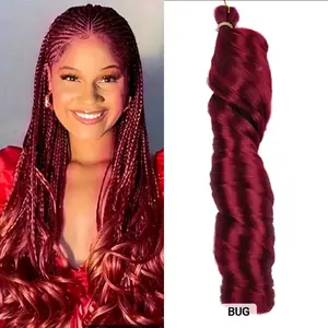 Jedix 5 packs 24 inches Deep silky French curl braiding synthetic hair. 150 grams/pack fashionable hairpiece