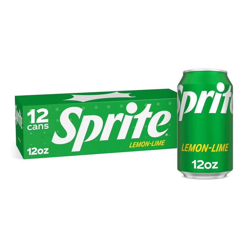 Sprite Lemon-Lime 12 fl oz Cans 12 Pack Refreshing Lemon Lime Soda Drink Classic Flavor Convenient 12-Pack Easy to Enjoy