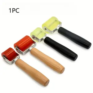 Solid Roll Wheel, Waterproof Leather Edge Roller, Self-Adhesive Bubble Press Wheel, Dual Bearing, Hand-Pushed Edge Roller, Woodworking Edge Press