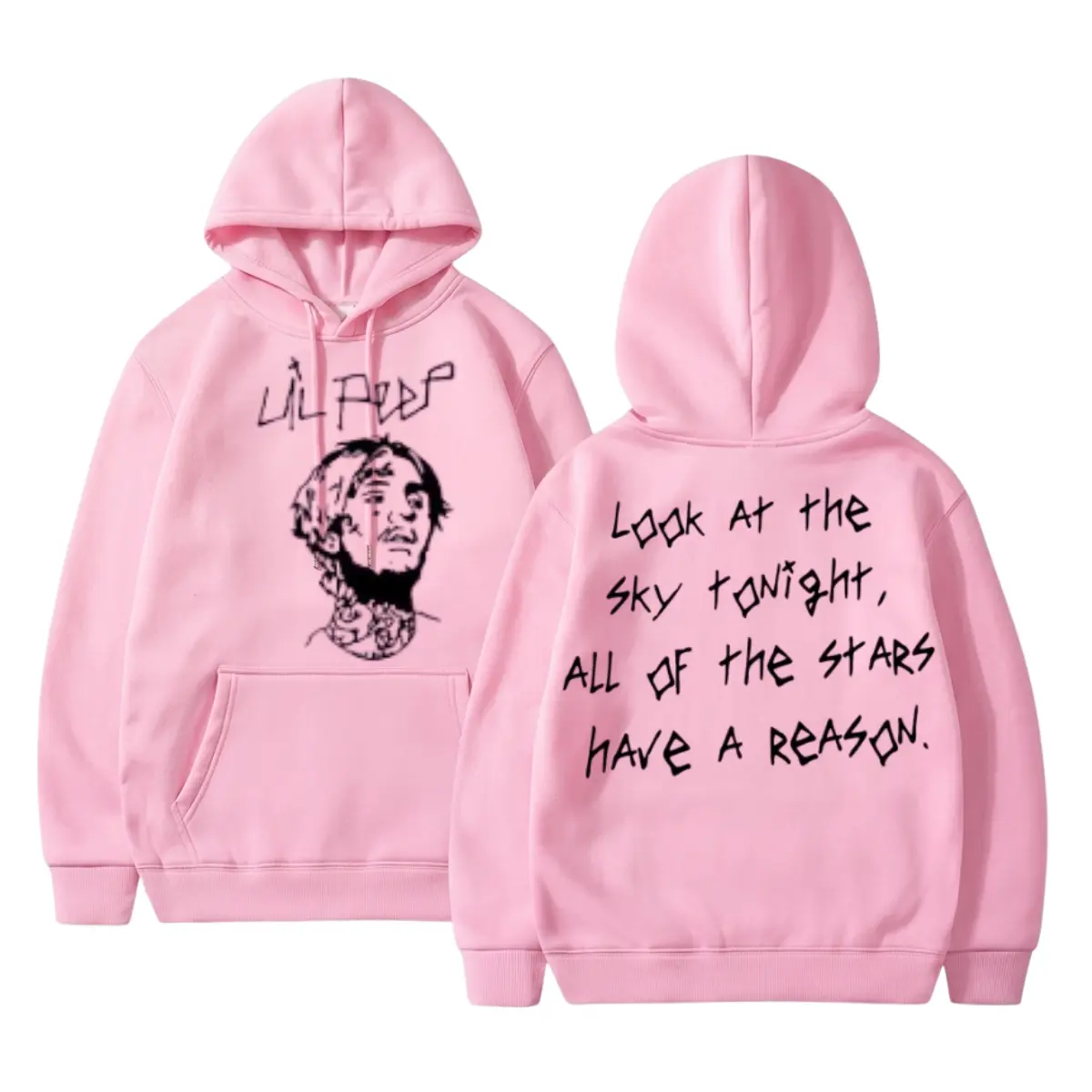 Rapper Lil Peep Look At The Sky Tonight All of The Stars Have A Reason Hoodie,  Hip Hop Merch, Unisex Streetwear Top, LIL Girls Music Gift