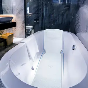 Breathable Comfort Bath Mat with Pillow, 30 Anti-Slip Suction Cups, Full Body Bath Pillow, Soft PVC Spa Bath Pad, Head and Neck Relaxation, Bathroom Accessories, Bathroom Essentials Accessories