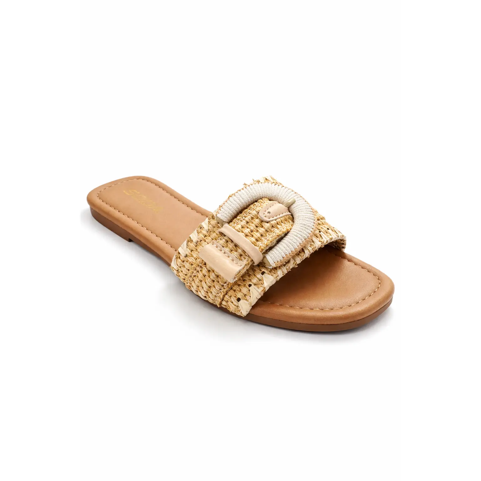 Soda Sarah Natural Raffia Women's Sandal - Casual, Lightweight Women's Footwear, Shoe, Cushioned Bed, Raffia Weave, Slip On, Open Toe, Raffia Upper