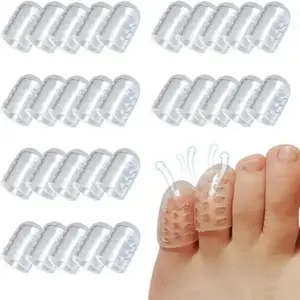 Silicone Anti-Friction Toe Protector, 30 Pcs Gel Toe Protectors Breathable Toe Covers, Soft Clear Little Guards for Men Women, Blisters and Pain Relief