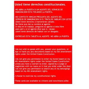 5 pcs-Know Your Rights Card - U.S. Citizenship - Your Rights and Duties Under 5th Amendment - Available for Non-Citizens - Critical Information