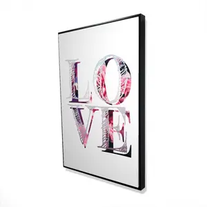 360 Stand Framed Canvas Wall Print, 24x36 in. Floral Love Bloom Pink Home Art - Bedroom Decor, Photo Gift for Home Supplies