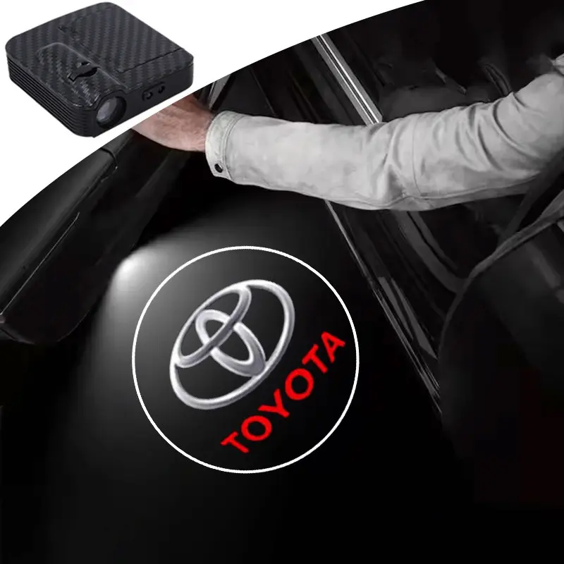2PC Led Car Door Welcome Light Logo Shadow Projector Laser Lamp For Toyota Corolla Yaris Camry Prius RAV4 CHR Hilux Aygo Led Car Lights Auto Accessories