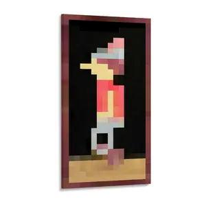 Minecraft "Graham" Painting Canvas Wall Art Official Pixel Art Poster Cozy Gamer Room Decor Retro 8-Bit Gaming Desk Setup Background King's Quest Panoramic Canvas Nerd Gift for Men Boys