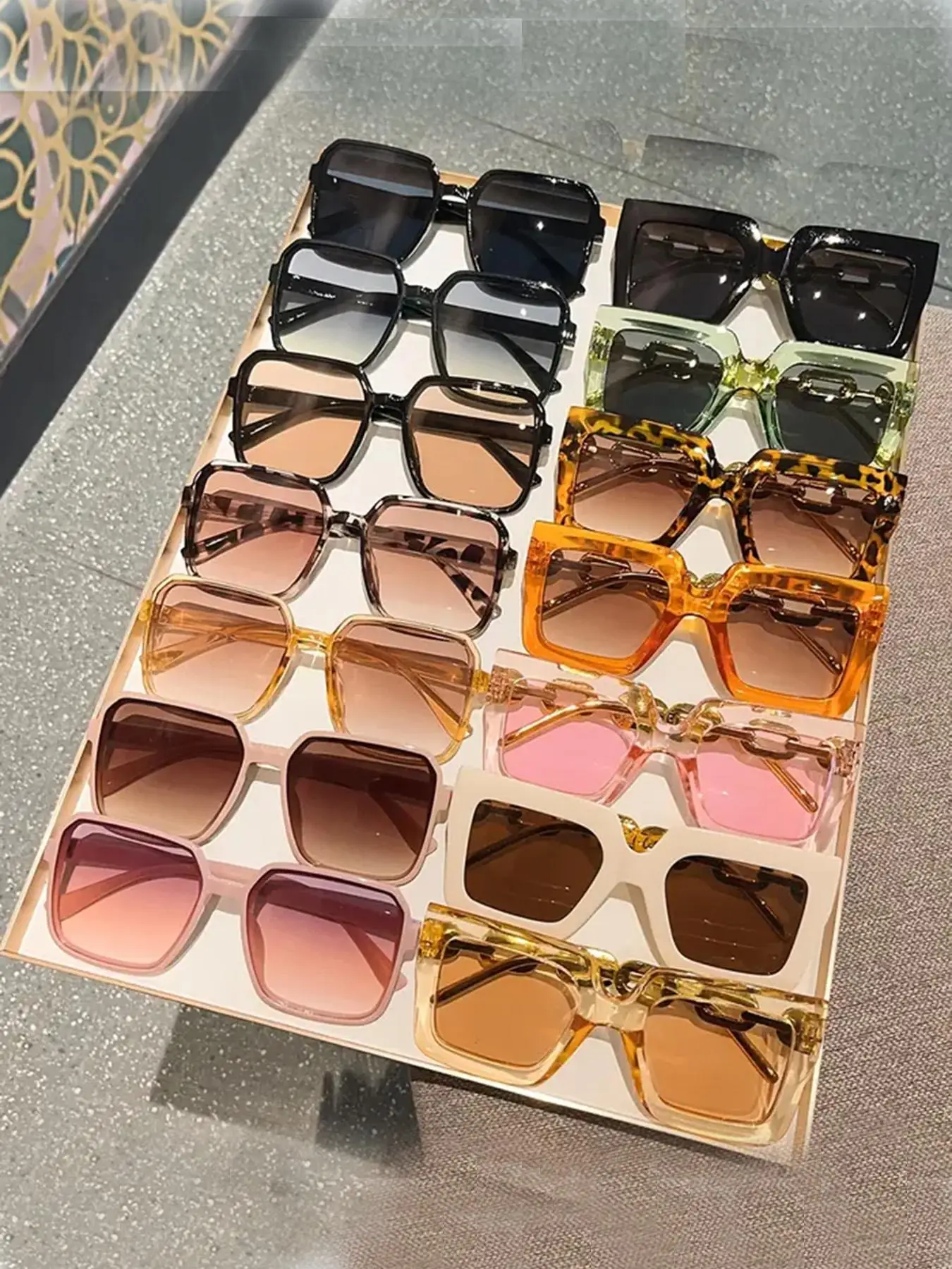 Unisex Simple Style Tinted Lens Sunglasses, Trendy Casual Sunglasses for Everyday Use, Fashion Accessories for Outdoor Activities