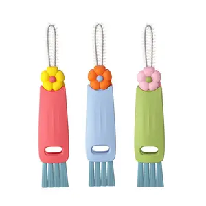 3pc Cup Lid Brush Set, Deep Clean Gaps and Slots, Ideal for Insulated Cups, Baby Bottles, Hot Water Bottles, Long Handle Brush Included