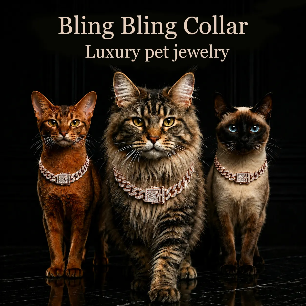 BenOphis Exclusive Custom-Color Cuban-Link Rhinestone Pet Bling-Bling Collar, Elegant Luxurious Mosaic Crystal Chain, Lightweight Fit, Secure Safety Buckle Neck Accessory for Indoor Use, Suitable for All Seasons, Birthdays, and Parties (For Dogs & Cats)
