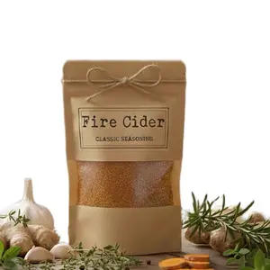 FireCider Dehydrated ACV Garlic Ginger All Purpose Seasoning - Savory Heat from Ginger & ACV Essence, Earthy Depth of Turmeric & Garlic, Bright Tangy Zip