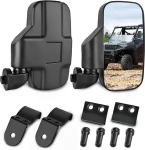 Nilight UTV Side Mirrors Compatible With 2015-2023 Polaris Ranger 1000 Can-Am Defender Maverick Trail Pro-Fit Cage Profiled Tube Adjustable Break-Away Rear View Mirror Car Accessories Truck