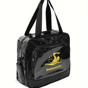 New Large Capacity Fitness Beach Bag with Dry Wet Separated Shoe Compartment, Safety Handle, Sport Swimwear Storage Bag for Travel