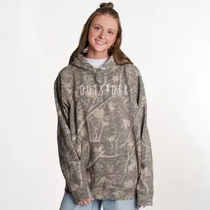Embroidered Outsider Tree - Camo Hoodie