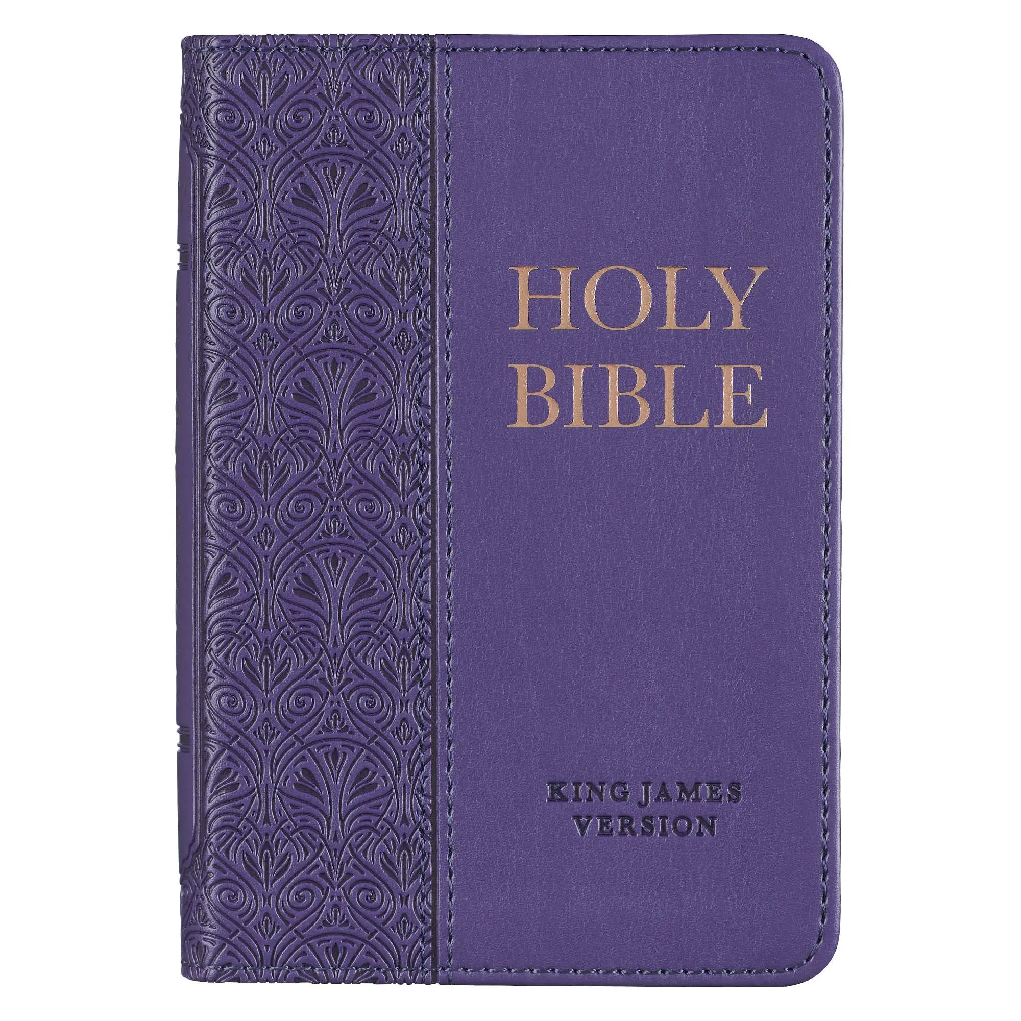 Holy Bible, Purple Faux Leather King James Version Mini Pocket Book