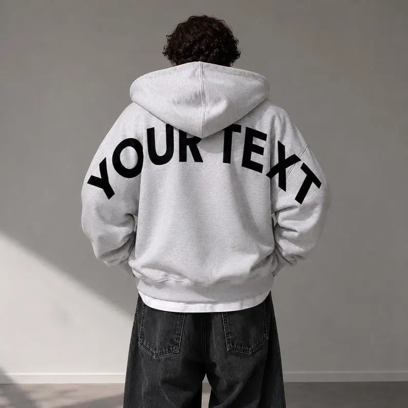 Personalized Oversized Crewneck Sweatshirt, Giant Sleeve Letter Design, Custom Bold Text Pullover, Minimalist Unisex Hoodie Gift
