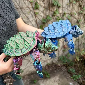 3D Printed Crocodile Statue Decoration, Two Sizes Available, Unique Home Decor, Christmas Gift, Realistic Eyes, Moveable Joints, Turtle Designs