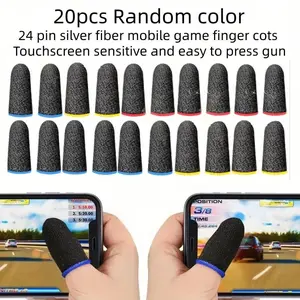 20pcs Gaming Finger Cots, Breathable Sweat-Proof Touchscreen Gloves, Mobile Controller Accessories, Ideal for Mobile Games