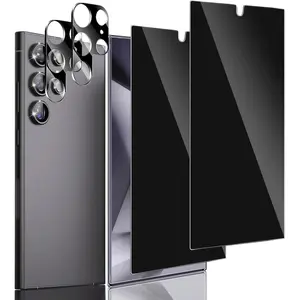 Privacy Screen Protector with Camera Lens Protector, 4 Counts Tempered Glass Phone Screen Protector, Phone Accessories for Samsung Galaxy S24 Ultra, Cover, Protective, Cellphone, Smartphone