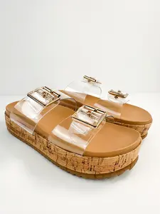 Don't Let Go Clear Platform Sandals