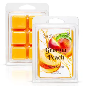 Georgia Peach - Southern Peach Fruit Scented Melt- Maximum Scent Wax Cubes/Melts- 1 Pack -2 Ounces- 6 Cubes