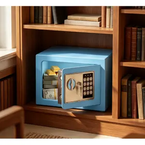 Bellemave  Secure Safe With Key And Password Money Home Safe, 0.23 Cubic Feet Small Safe, Mini Storage Cabinet, Suitable For Home Use, Can Store Money, Documents, And Valuable Items