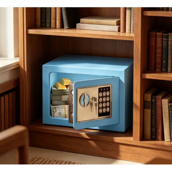 Bellemave  Secure Safe With Key And Password Money Home Safe, 0.23 Cubic Feet Small Safe, Mini Storage Cabinet, Suitable For Home Use, Can Store Money, Documents, And Valuable Items